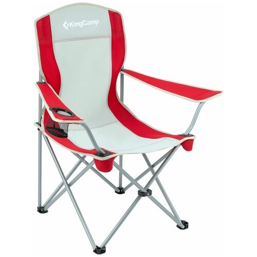Складное туристическое кресло King Camp Arms Chair 3818 (84×50×96, cталь), красно-серый
