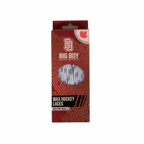 Шнурки для коньков BIG BOY Elite Line с пропиткой BB-LACES-EL-305WT, 305см, белый