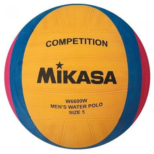 Мяч для водного поло (размер 5) Mikasa W6600W, желтый/синий/розовый