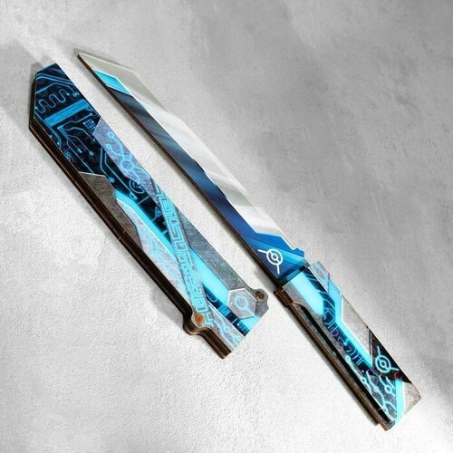 Сувенир деревянный 'Нож Танто', в ножнах, синий