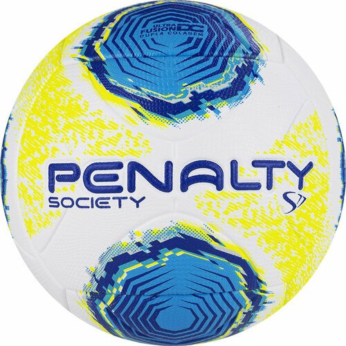 Мяч футбольный PENALTY BOLA SOCIETY S11 R2 XXII 5213261090-U, размер 5, бело-жёлто-голубой