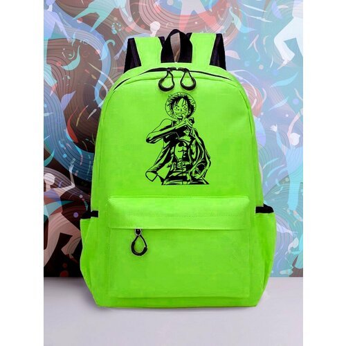 Большой зеленый рюкзак с DTF принтом аниме Ван Пис - 2450