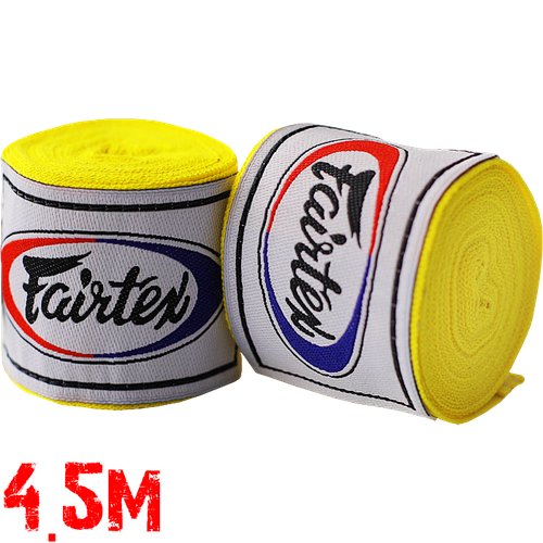 Боксёрские бинты Fairtex Yellow 4,5 метра