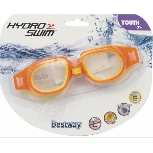 Очки для подводного плавания, 7+, цвет в ассортименте, Bestway, арт. 21003 оранжевые