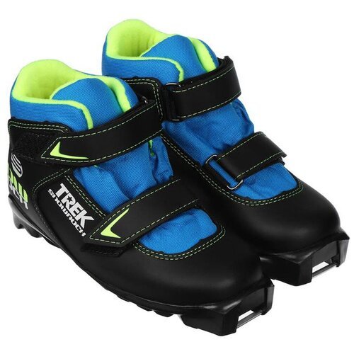 Ботинки лыжные TREK Snowrock SNS ИК, цвет чёрный, лого лайм неон, размер 37