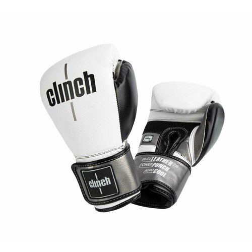 Перчатки боксерские Clinch Punch 2.0 бело-черно-бронзовые (вес 16 унций)