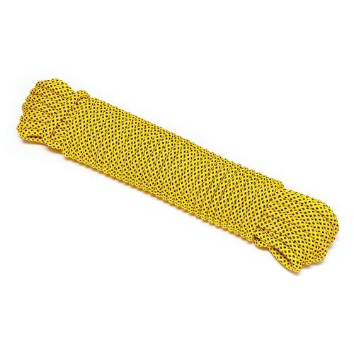 Шнур плетеный экстрим 8.0 мм, черно-желтый, 750 кг, 20 м