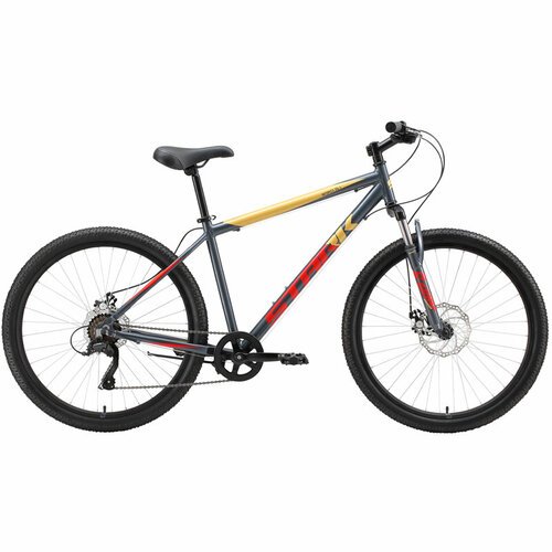 Велосипед Stark'23 Respect 26.1 D Microshift серый/красный/желтый 20'