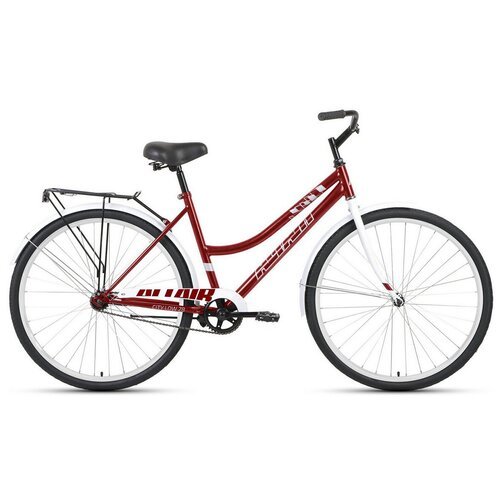 Велосипед ALTAIR City 28 low (2021), городской (взрослый), рама 19', колеса 28', темно-красный/белый