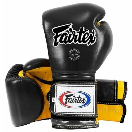 Боксерские перчатки Fairtex BGV9 чёрно жёлтые 16 унций