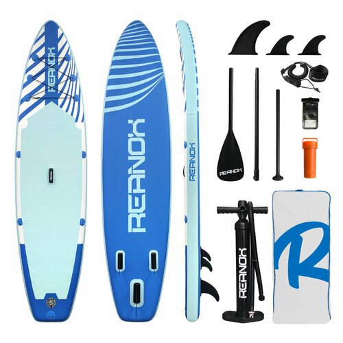 Надувная серфинг доска SUP board TOURUS REANOX RX-B01 2023 (335х84х15 см) с рюкзаком, веслом, насосом и страховочным лишем