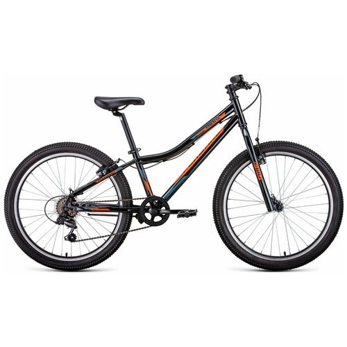 Подростковый велосипед Forward Titan 24 1.0, год 2022, цвет Черный-Оранжевый