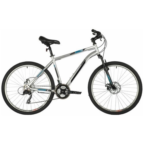 Велосипед FOXX AZTEC D 26' (2021) (Велосипед FOXX 26' AZTEC D серебристый, сталь, размер 16')