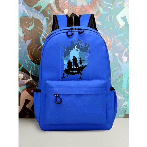Большой синий рюкзак с DTF принтом аниме Ходячий замок - 2513