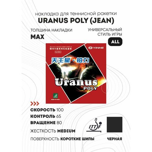 Накладка для настольного тенниса Yinhe Uranus Poly Jean Black 9046-J, Max