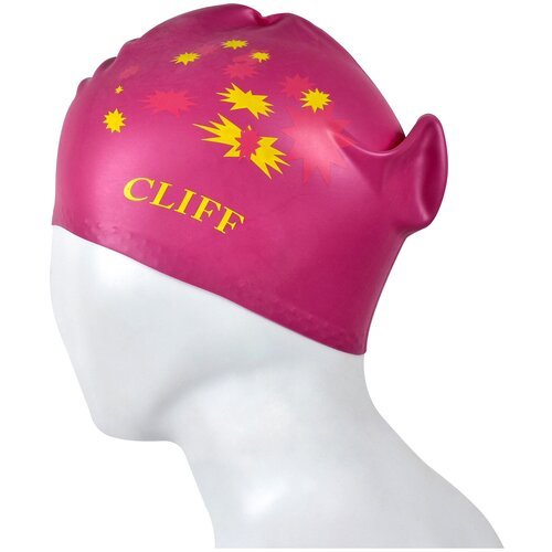 Шапочка для плавания CLIFF силиконовая CS13, для длинных волос, бордовая
