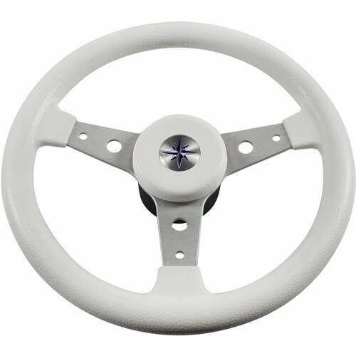 Рулевое колесо DELFINO обод белый, спицы серебряные д. 340