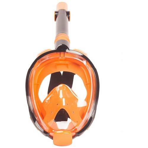 Полнолицевая маска для плавания (снорклинга) SARGAN Галактика Премиум цвет черны/оранжевый детская