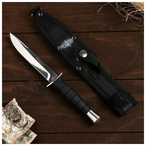 Нож легкий походный 'Адмирал-2' сталь - 65х13, рукоять - сталь / резина, 24 см