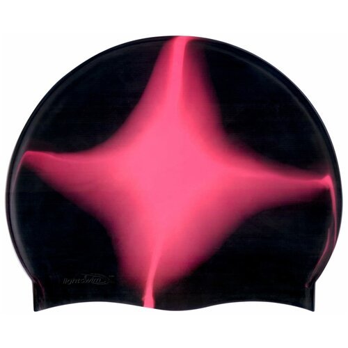 Шапочка для бассейна силиконовая детская/подростковая Light Swim С/LS5, обхват головы 50-55 см, цвет 15, Черная с розовым