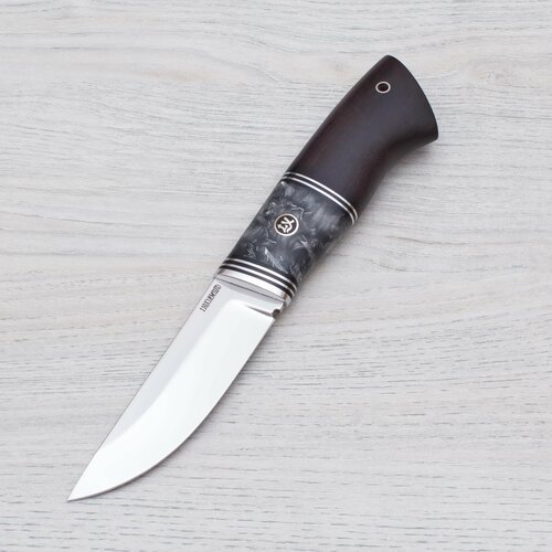 Нож туристический Томск 110Х18М-ШД Полированный Дюраль Черный граб Акрил темный Ножи Lemax (Лемакс)