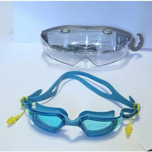 Очки для плавания Elous YG-3600 голубые, взрослые