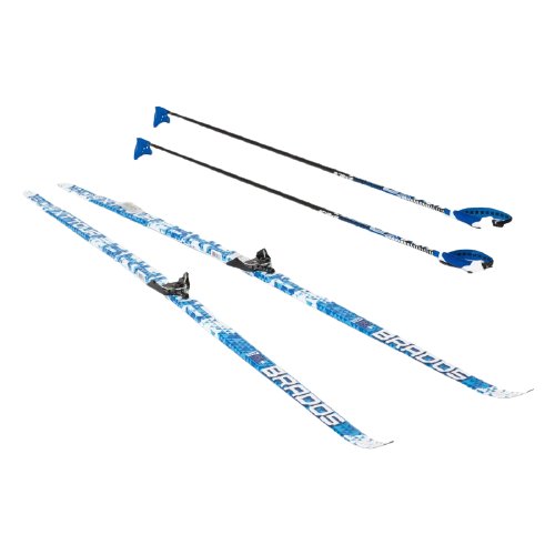 Прогулочные лыжи STC NN75 Wax XT Tour с палками, 185 см, blue