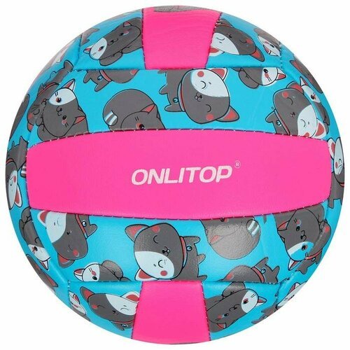 Мяч волейбольный ONLYTOP Кошечка, 18 панелей, PVC, размер 2
