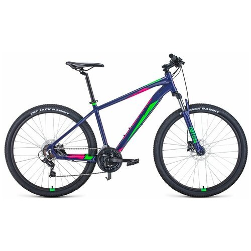 Горный велосипед Forward Apache 27.5 3.0 Disc, год 2021, цвет Фиолетовый-Зеленый, ростовка 19