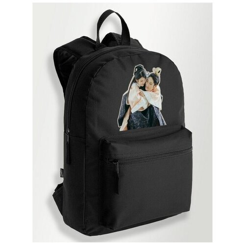 Черный школьный рюкзак с DTF печатью дорама Алые Сердца Корё, Лунные влюбленные - 8