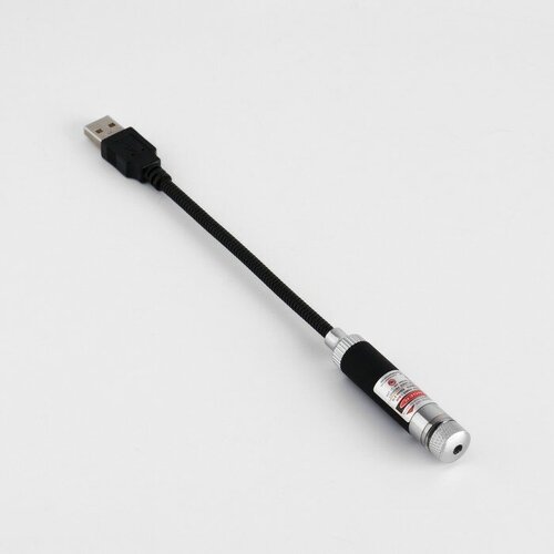 Лазерная указка, 405 нм, 1.4 х 8.5 см, красный луч, USB, 2 штуки
