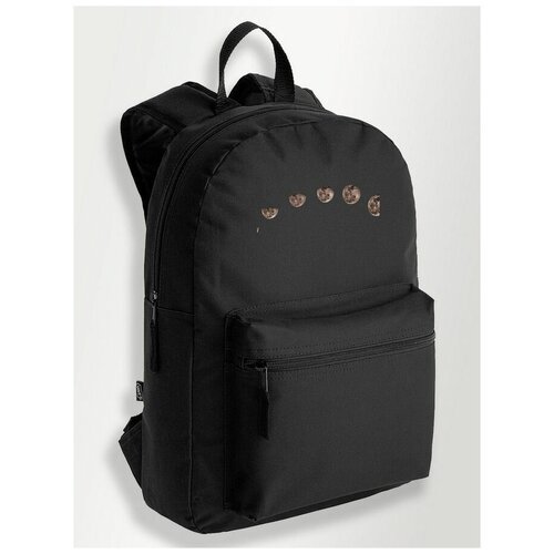 Черный школьный рюкзак с DTF печатью аниме Тетрадь смерти (Death Note, мистика, детектив) - 77