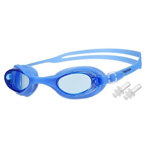 Очки для плавания, взрослые + беруши, цвет цвет синий