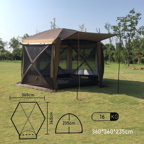 Шестиугольный тент шатер с полом Mircamping 2905, беседка для мероприятий туризма пикника и кемпинга