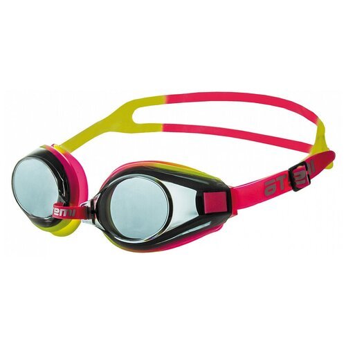 Очки для плавания ATEMI M102, розовый/желтый