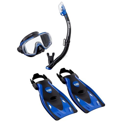 Комплект маска трубка ласты TUSA Sport Black Series UP-3521 р. M (36-42) синий