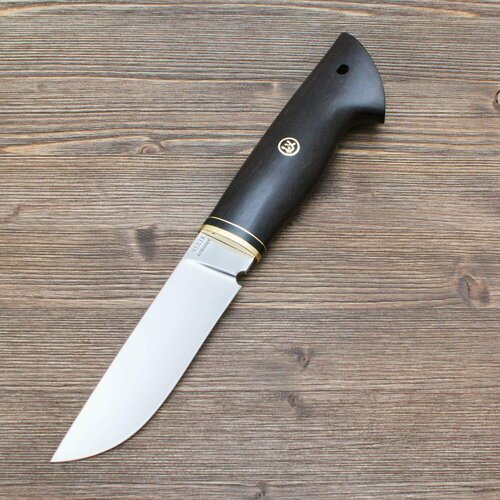 Нож туристический Сталкер 95Х18 (кованая сталь) Полированный Латунь Черный граб Ножи Lemax (Лемакс)