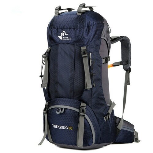 Большой рюкзак для путешествий, походов, кемпинга - 60л, синий