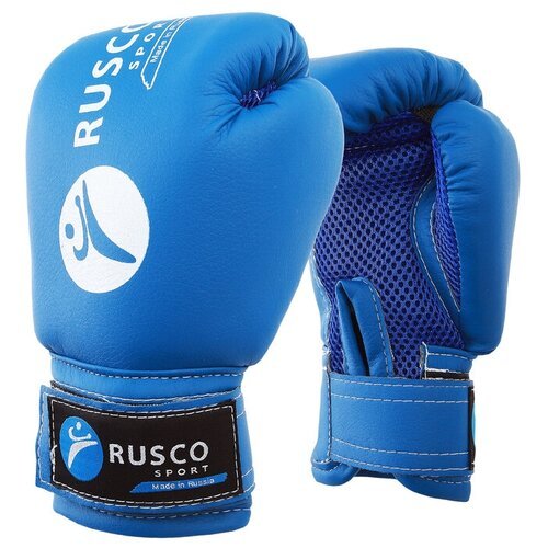 Перчатки боксерские RUSCO SPORT детские кож. зам. 6 Oz синие