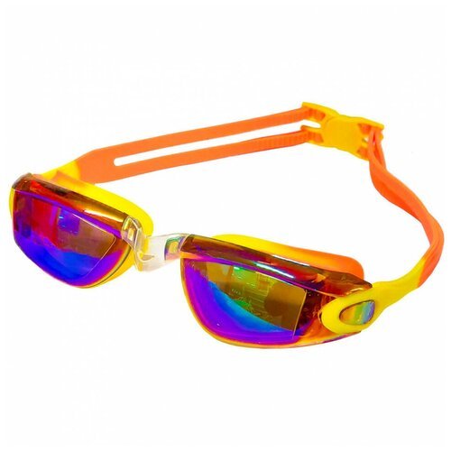 Очки для плавания взрослые B31549-B с зеркальными стёклами (желто/оранжевые)