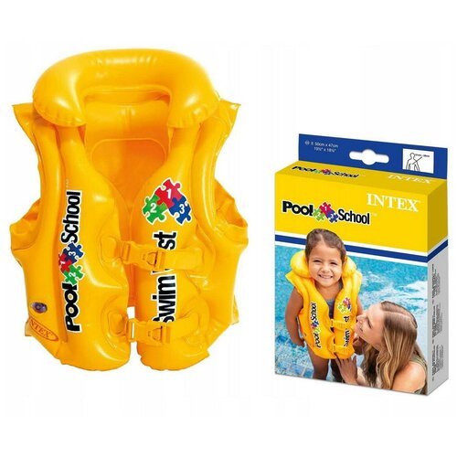 Жилет надувной INTEX Pool School Deluxe Swim Vest(Делюкс Пул Скул), 3-6лет, желтый
