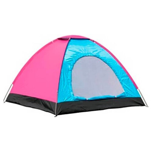 Палатка кемпинговая четырёхместная WildMan Аризона 81-632, голубой/розовый