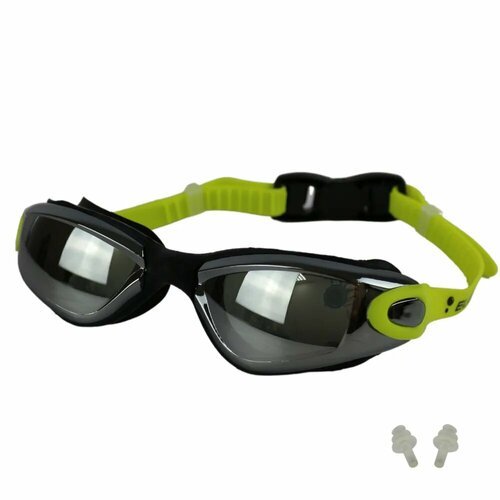 Очки для плавания ELOUS YMC-3100 (черный-зеленый)