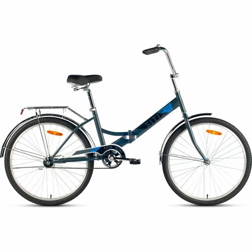 Велосипед складной SITIS POINT 26' (2024), ригид, складная рама, взрослый, стальная рама, 1 скорость, ножной тормоз, цвет Grey-Black-Navy, серый/черный/синий цвет, размер рамы 26', для роста 150-160 см