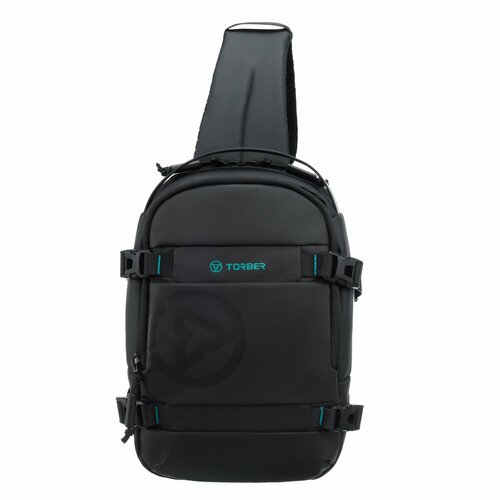 Рюкзак на одно плечо TORBER Xtreme TS1042BL, чёрный, полиэстер, 20х8х31 см, 5 л