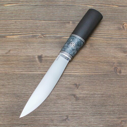 Нож туристический Якутский 110Х18М-ШД Полированный Дюраль Черный граб Акрил темный Ножи Lemax (Лемакс)