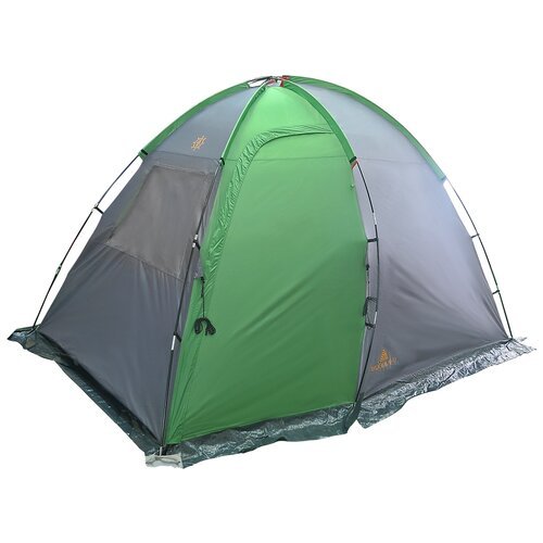 Палатка кемпинговая трёхместная WoodLand Solar Wigwam 3, серый/зеленый