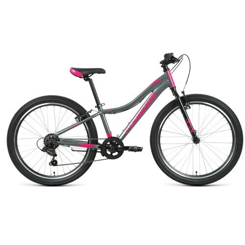 Велосипед FORWARD JADE 24 1.0 (24' 7 ск. рост. 12') 2022, серый/розовый, RBK22FW24744