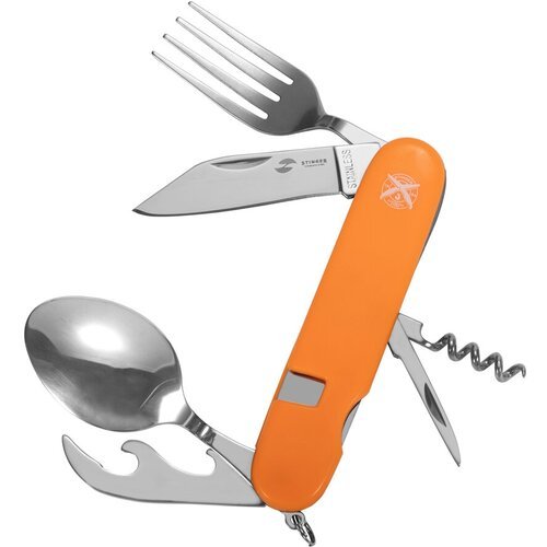 Нож перочинный Stinger, 111,3 мм, 8 функций, рукоять АБС-пластик, оранжевый, в картонной коробке FK-A106P-1