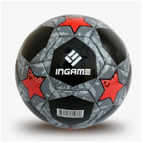 Мяч футбольный INGAME PRO BLACK, черно-красный